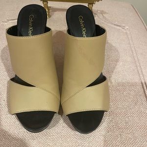 Never worn Calvin Klein sandal wedges!